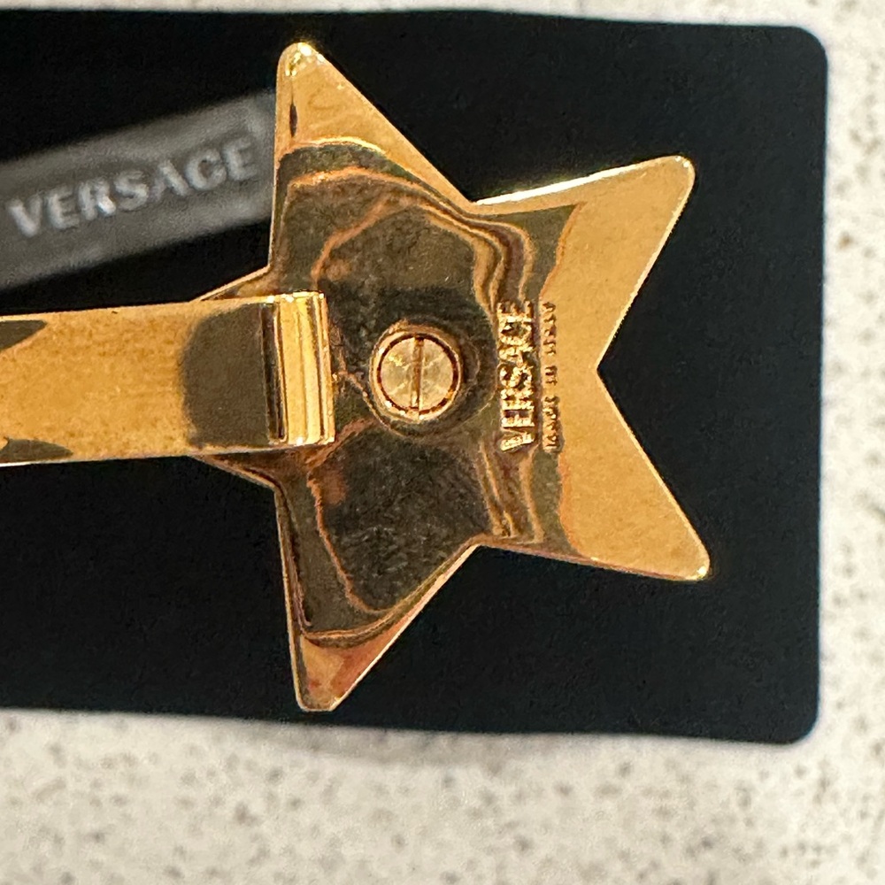 Authentic. Versace Medusa Gold Star Hair Clip with crystals. NEW with tags. - Picture 12 of 13
